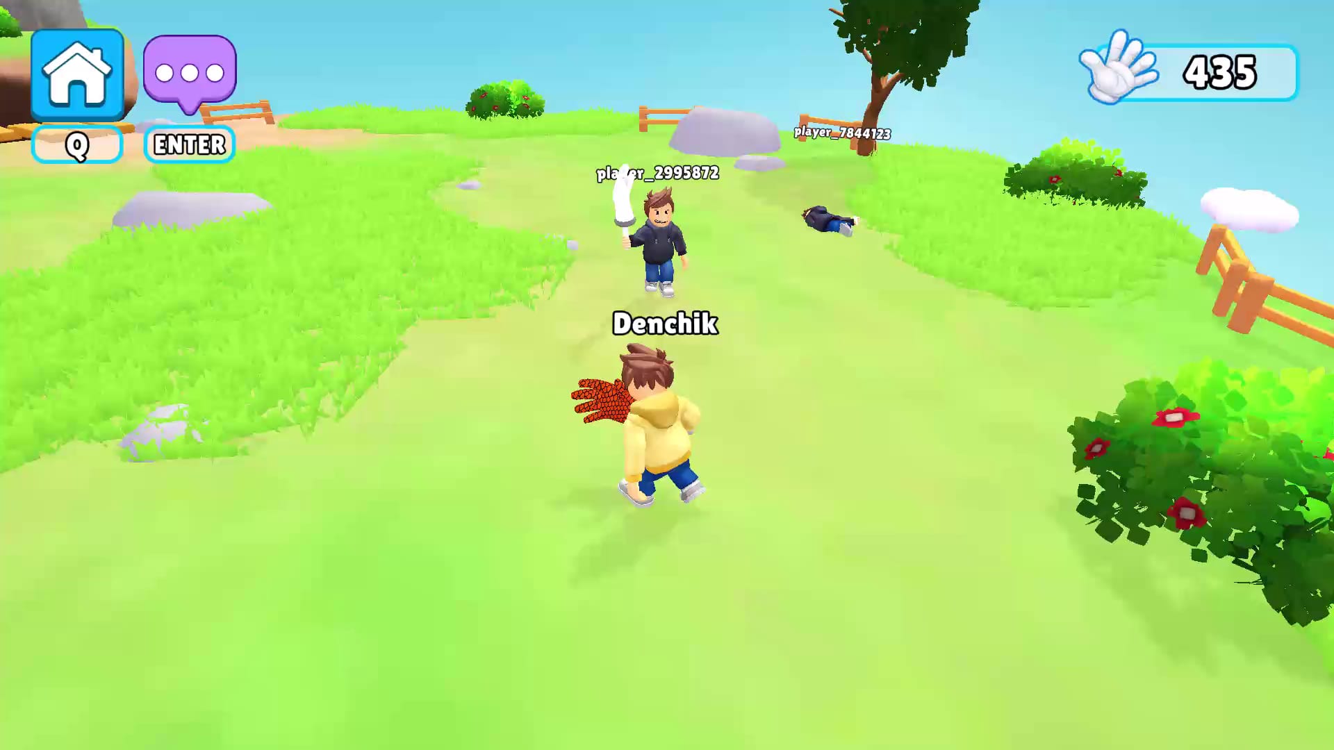 Facing an opponent on the floating Arena island.