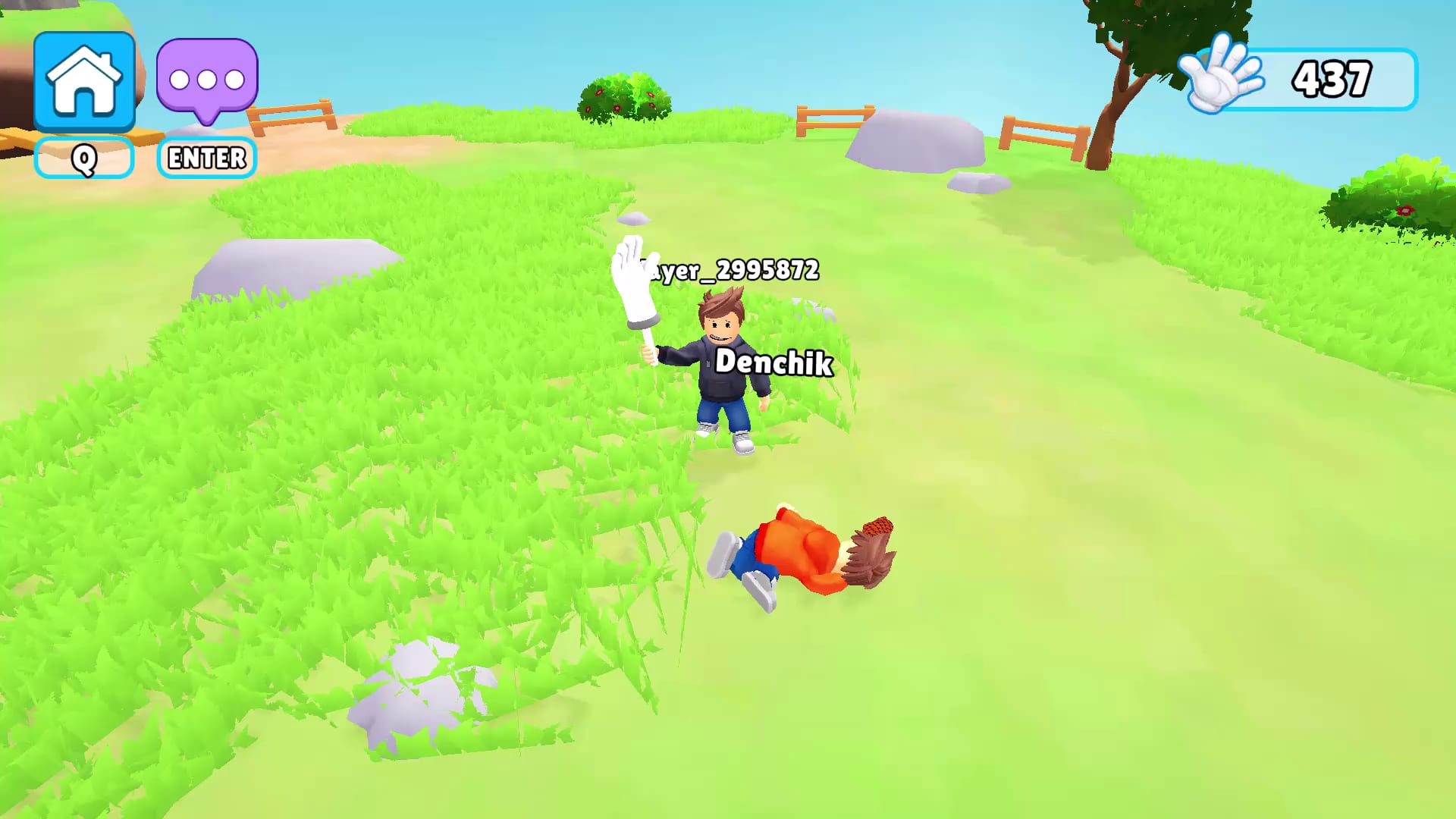 A slap sends a fighter tumbling across the grass.